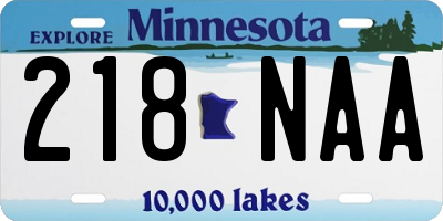 MN license plate 218NAA