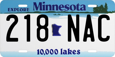 MN license plate 218NAC