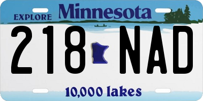 MN license plate 218NAD