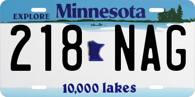 MN license plate 218NAG