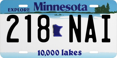 MN license plate 218NAI