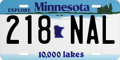 MN license plate 218NAL