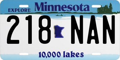 MN license plate 218NAN