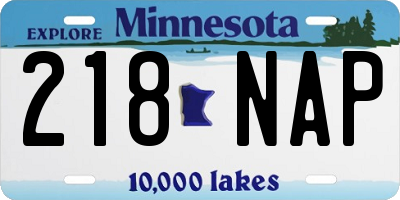 MN license plate 218NAP