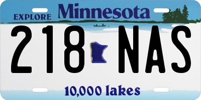 MN license plate 218NAS