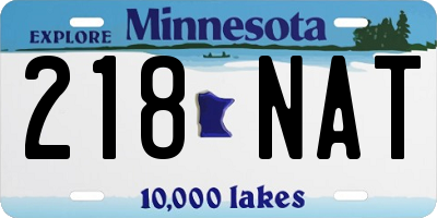 MN license plate 218NAT