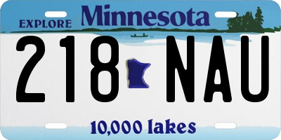 MN license plate 218NAU