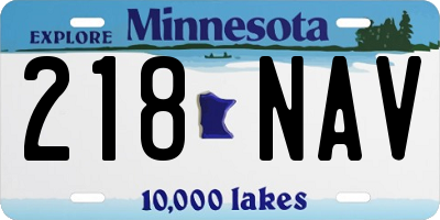 MN license plate 218NAV