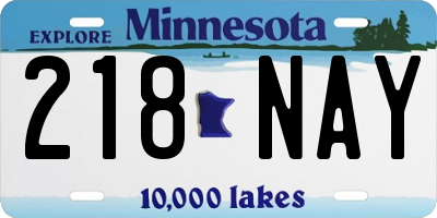 MN license plate 218NAY