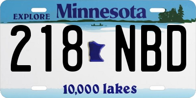 MN license plate 218NBD