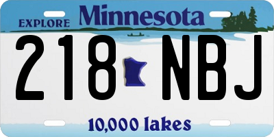 MN license plate 218NBJ