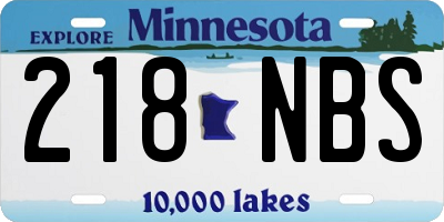 MN license plate 218NBS