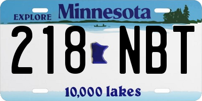 MN license plate 218NBT