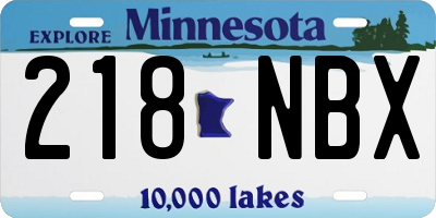 MN license plate 218NBX