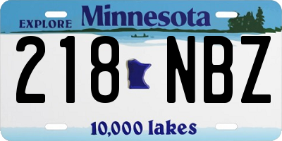 MN license plate 218NBZ
