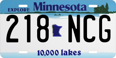 MN license plate 218NCG