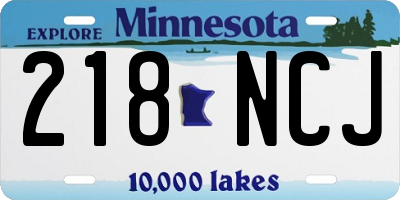 MN license plate 218NCJ