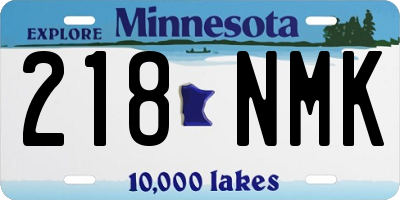 MN license plate 218NMK