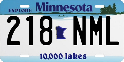 MN license plate 218NML