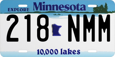 MN license plate 218NMM
