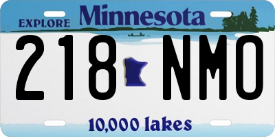 MN license plate 218NMO