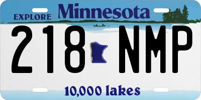 MN license plate 218NMP