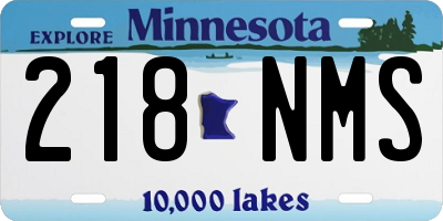 MN license plate 218NMS