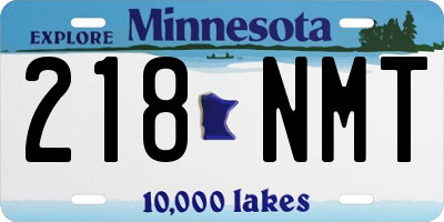 MN license plate 218NMT