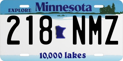 MN license plate 218NMZ