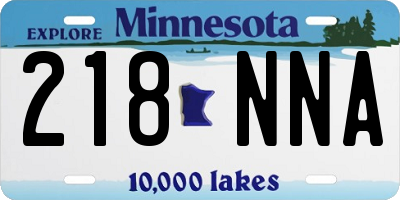 MN license plate 218NNA