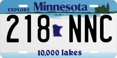 MN license plate 218NNC