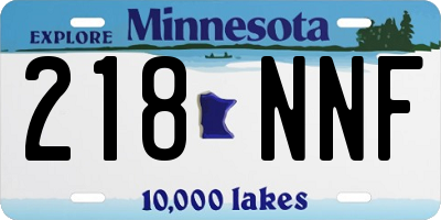 MN license plate 218NNF