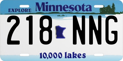 MN license plate 218NNG