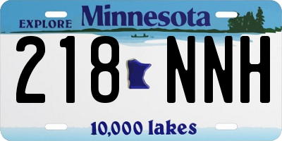 MN license plate 218NNH