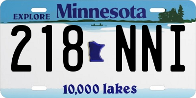 MN license plate 218NNI