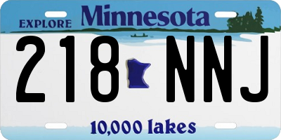 MN license plate 218NNJ