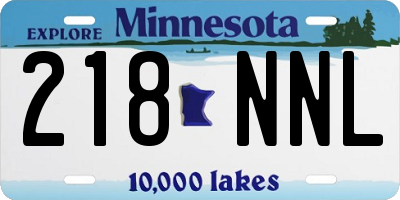 MN license plate 218NNL