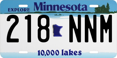 MN license plate 218NNM