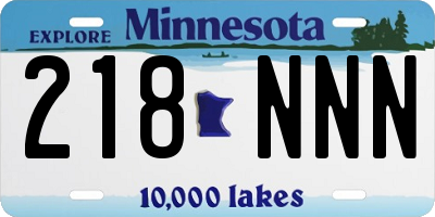 MN license plate 218NNN