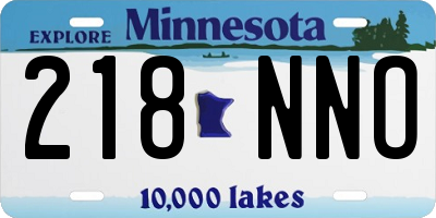 MN license plate 218NNO