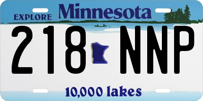 MN license plate 218NNP