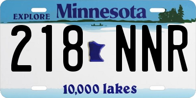 MN license plate 218NNR