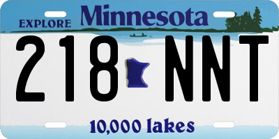 MN license plate 218NNT