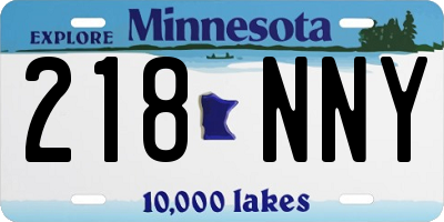 MN license plate 218NNY