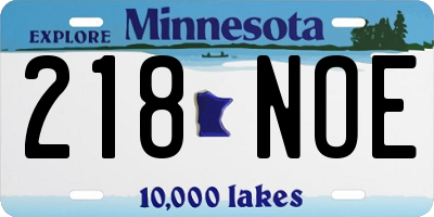 MN license plate 218NOE