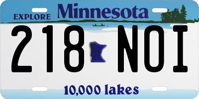 MN license plate 218NOI
