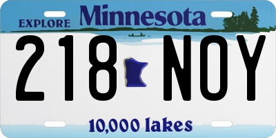 MN license plate 218NOY