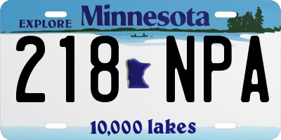 MN license plate 218NPA