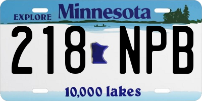 MN license plate 218NPB