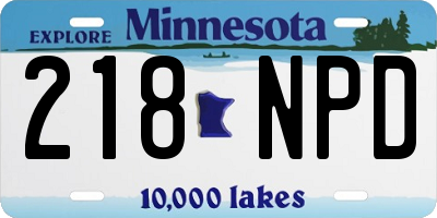 MN license plate 218NPD